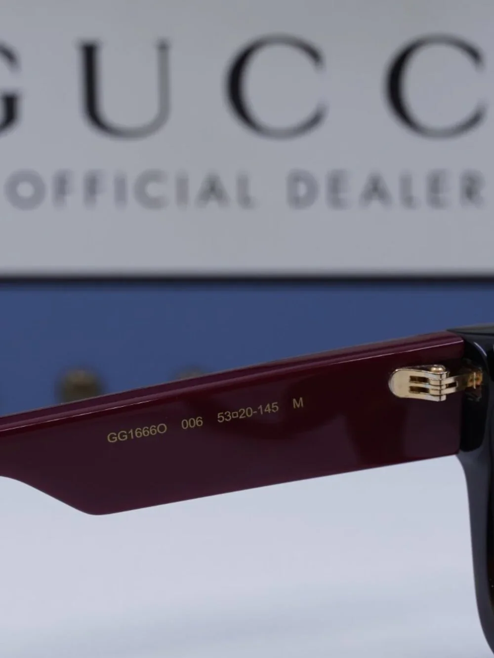 Gucci GG1666O 006 Square Eyeglasses - Havana with Red 53mm